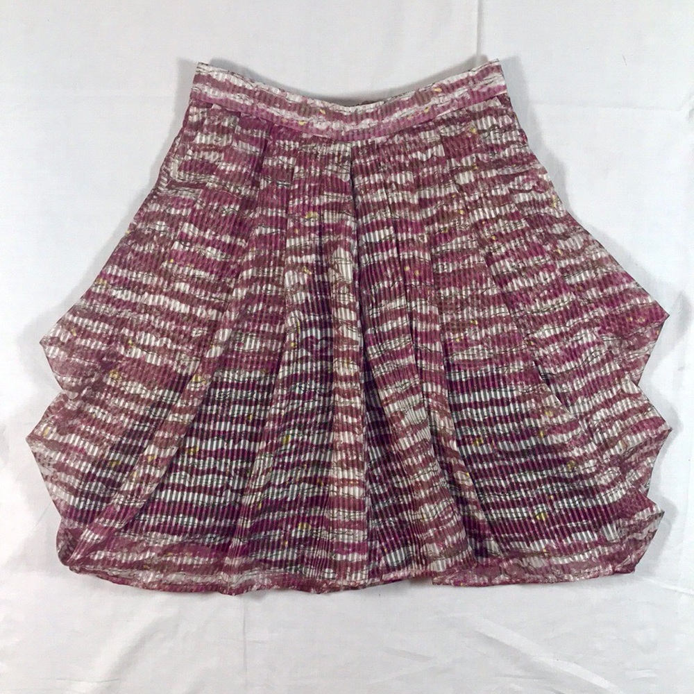 Brian Reyes Origami Draped Miniskirt 2 100% Silk